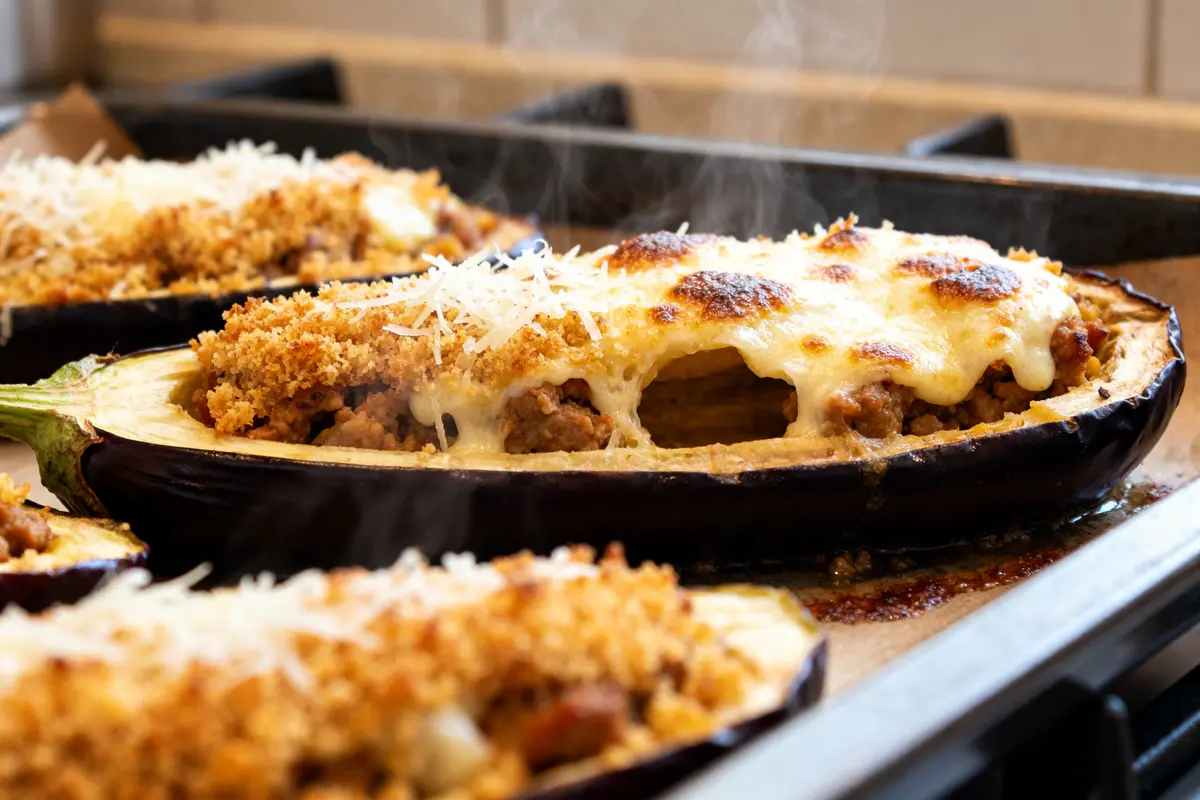 Aubergine farcie au four : Recette simple, rapide et gourmande