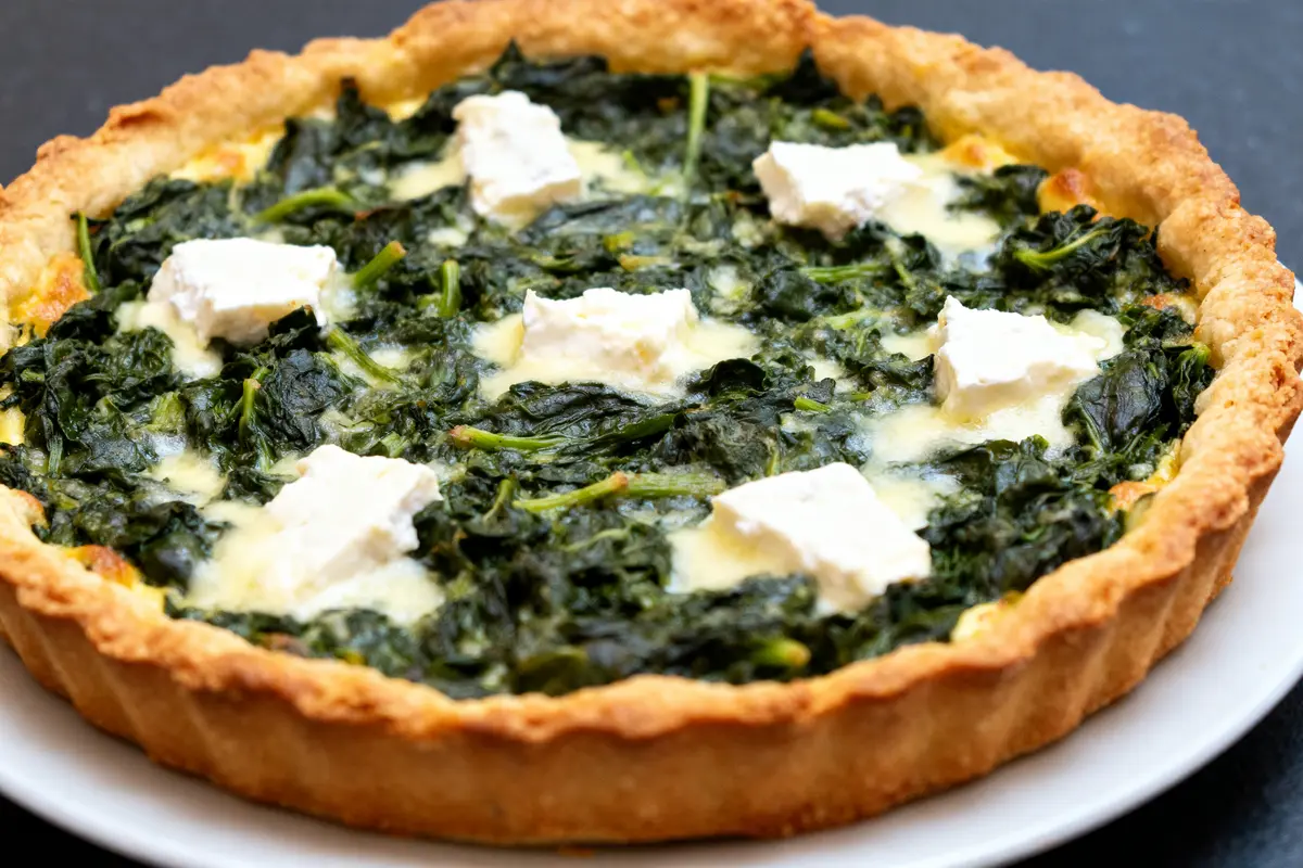 Recette tarte chèvre épinard moelleuse et facile à réaliser