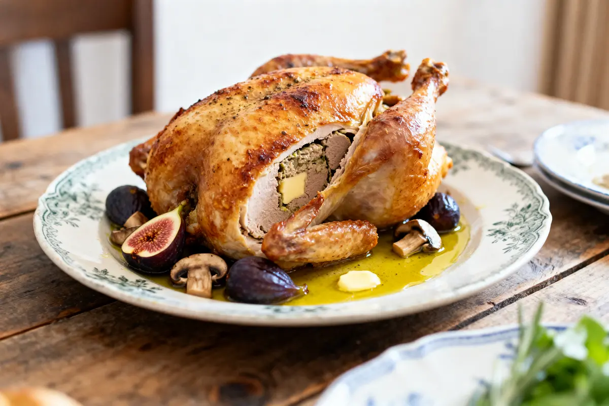 Rôti de chapon farci au foie gras : Recette et cuisson idéale