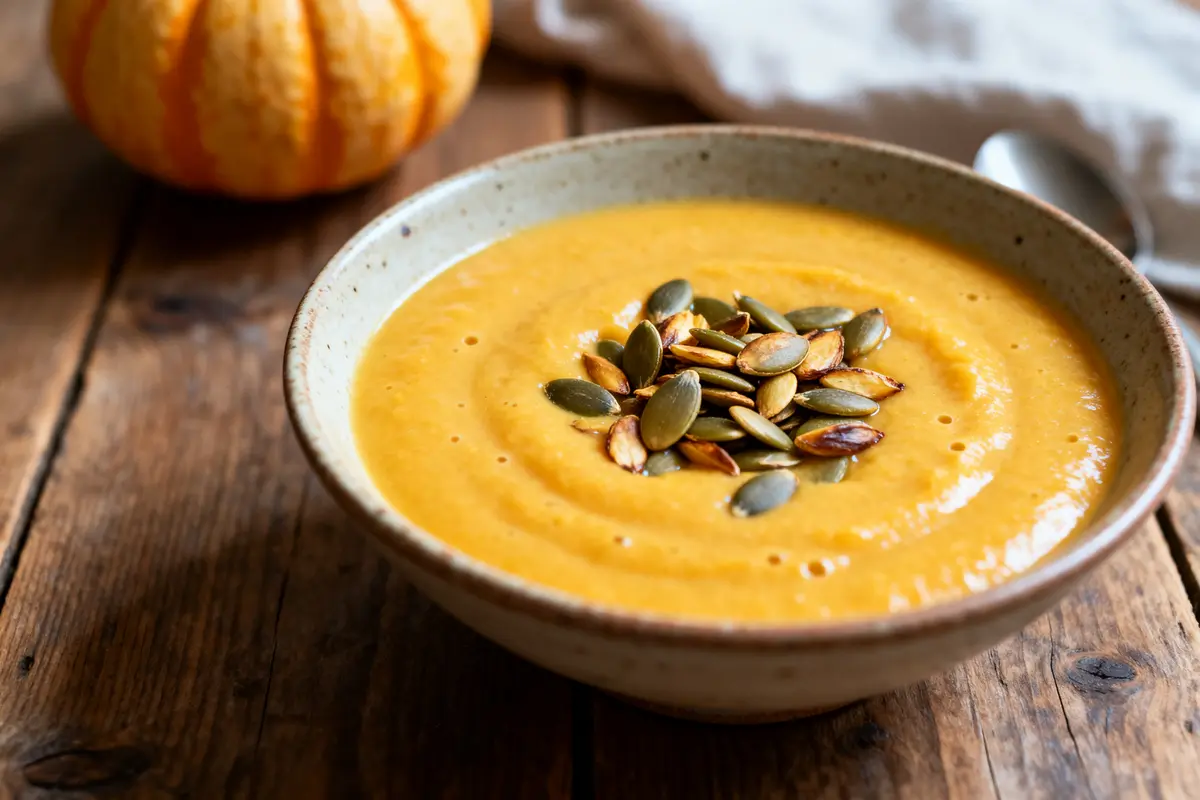 Soupe de courge veloutée : Recette facile, crémeuse et délicieuse