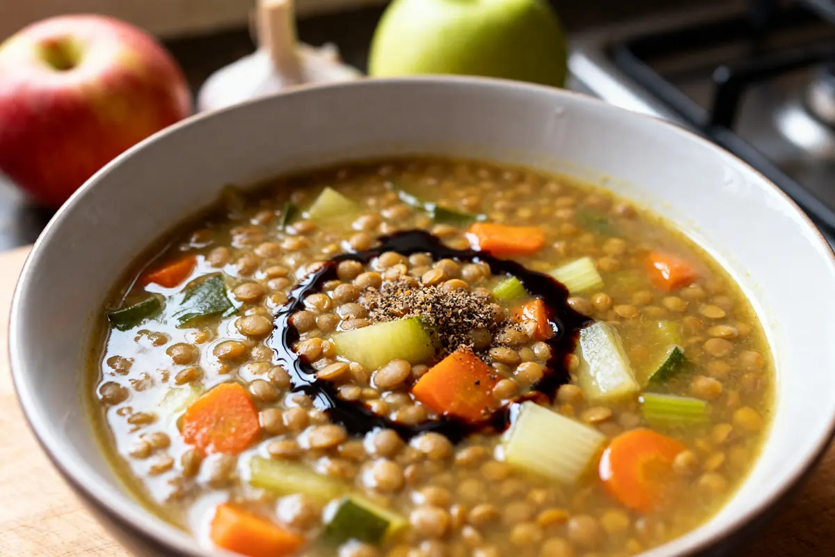 Soupe de lentilles facile et épicée, recette réconfortante